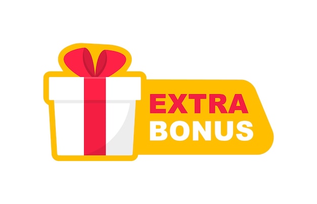 Extra bonus label banner modernes banner mit überraschungsgeschenk