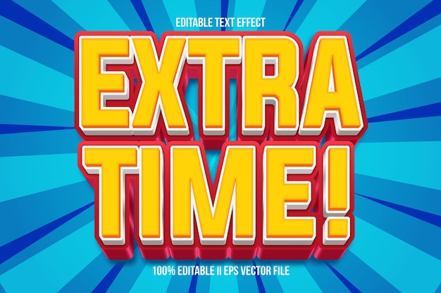 Extra Time Editable Text-Effekt mit 3D-Emboss-Gradient-Stil
