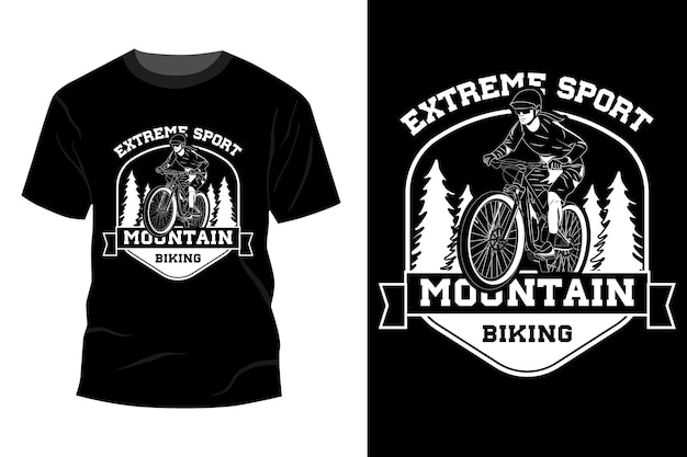 Extremsport-mountainbike-t-shirt mockup-design silhouette