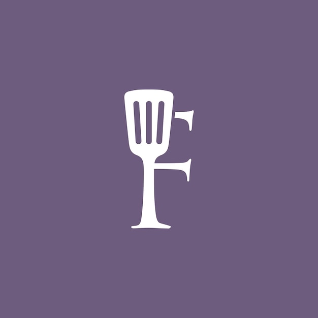 F brief spachtel küche restaurant koch logo vektor icon illustration