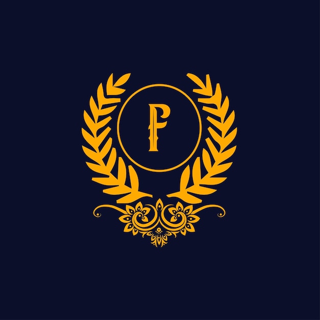 F letter royal luxury logo-vorlage in vektorgrafiken für restaurants royalty boutiques cafe hotel