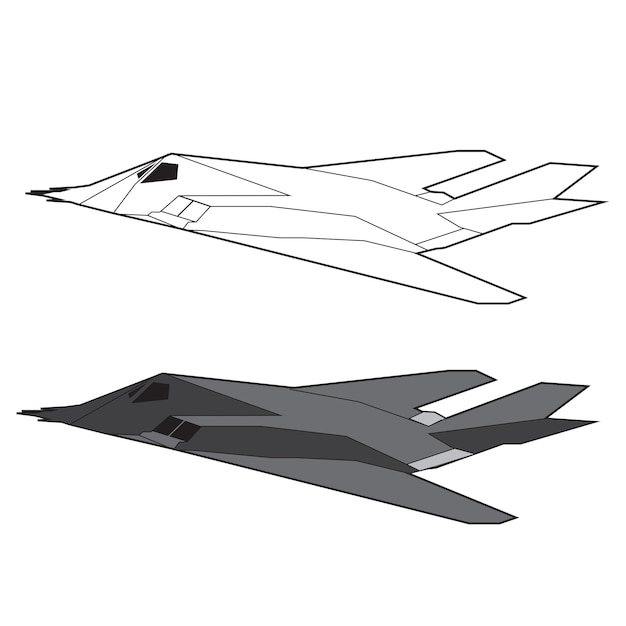 Vektor f117 nighthawk stealth flugzeug vektordesign