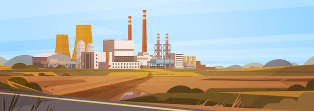 Fabrik-gebäude-natur-verschmutzungs-anlage