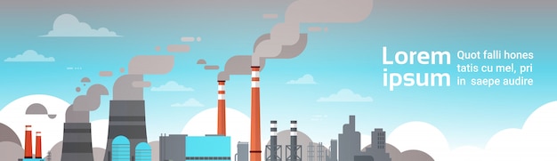 Fabriken, die verschmutzung banner vorlage produzieren