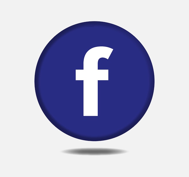 Facebook 3D-Symbol für UI-Design