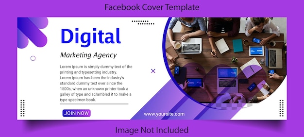 Facebook-cover-banner-beitragsvorlage für agenturen für digitales marketing in den sozialen medien