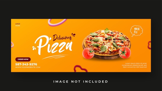 Facebook-cover-banner-vorlage für köstliche pizza-werbung