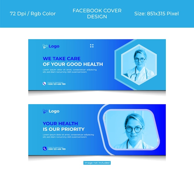 Vektor facebook-cover-design für medizin und gesundheitswesen