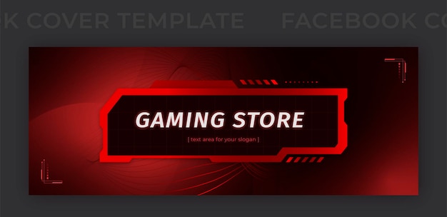 Vektor facebook-cover für gaming-shops mit farbverlauf