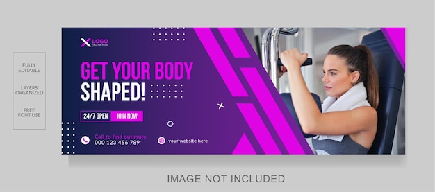 Facebook-cover und web-banner-design-vorlage für fitnessstudio-training