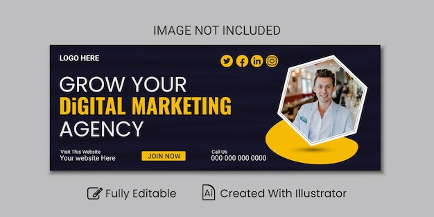 Vektor facebook-cover und web-banner-seitenvorlage für digitales marketing