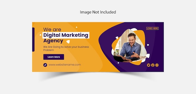 Facebook-cover und web-banner-vorlage für digitales marketing premium eps