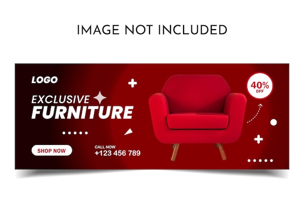 Facebook-Cover und Web-Banner-Vorlage für Möbel