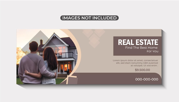 Vektor facebook-cover von gradient real estate