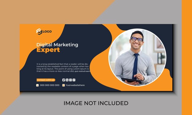 Facebook-Cover-Vorlage Digitale Marketing-Agentur soziale Cover- und Web-Banner-Anzeigenvorlage