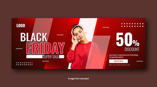 Vektor facebook-cover-vorlage für black friday-angebote