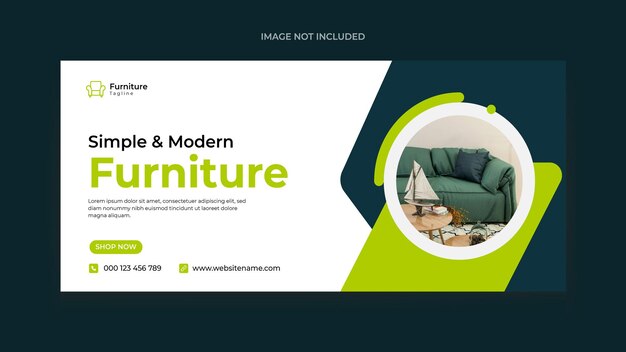 Facebook-Deckblatt und Web-Banner-Designvorlage für minimalen kreativen Möbelverkauf des Vektors