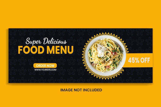 Facebook-Food-Cover-Design Restaurant-Menü Vorlage für soziale Medien