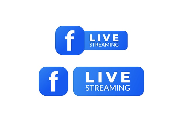 Vektor facebook live-streaming mit facebook-symbol