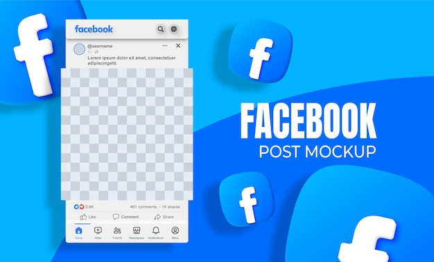 Vektor facebook-post-design-mockup-vektorvorlage