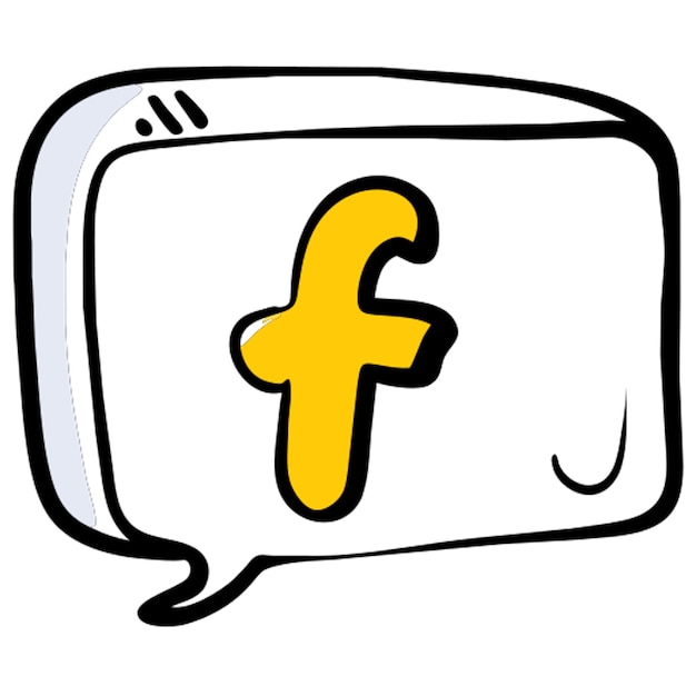 Vektor facebook-symbol-dudle-füllung