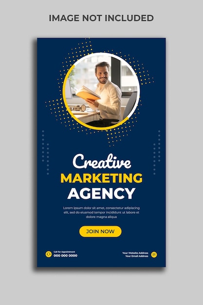 Facebook- und Instagram-Story-Vorlage für eine Agentur für digitales Marketing