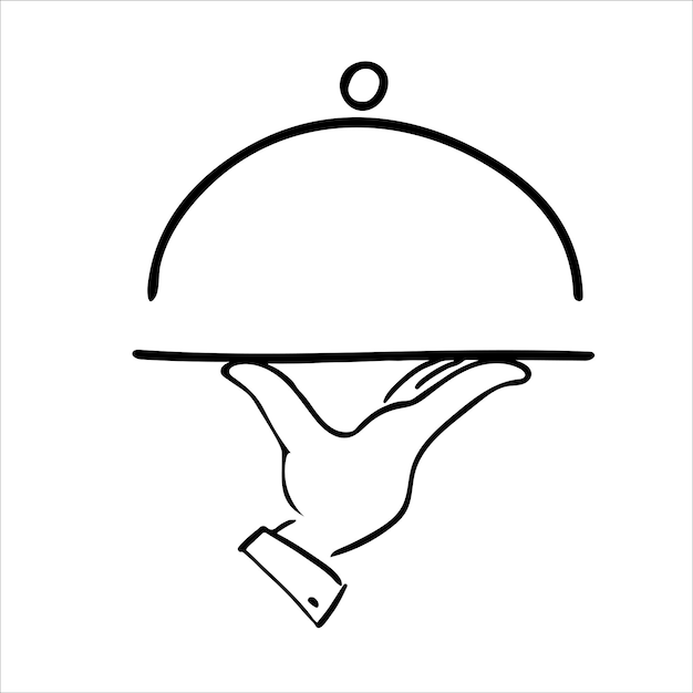 Fach und handgemachte Vektorillustration lokalisiert auf weißer Restaurant-Menü-Karten-Designschablone