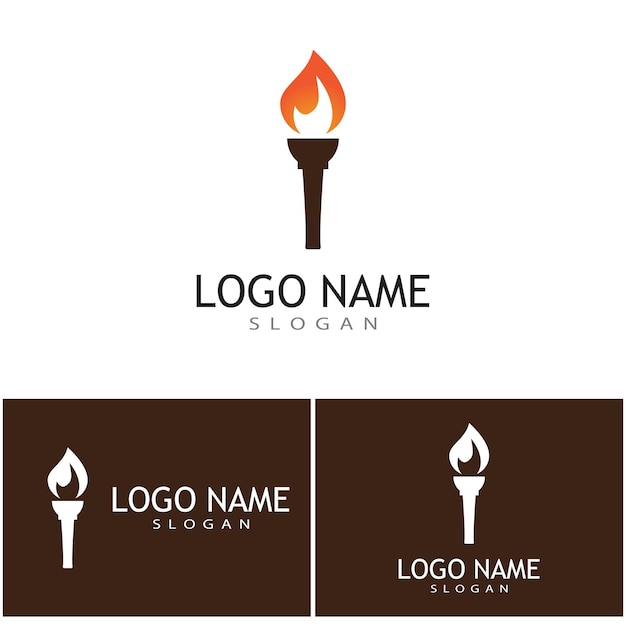 Fackel mit Flamme-Logo-Vektor-Illustration-design
