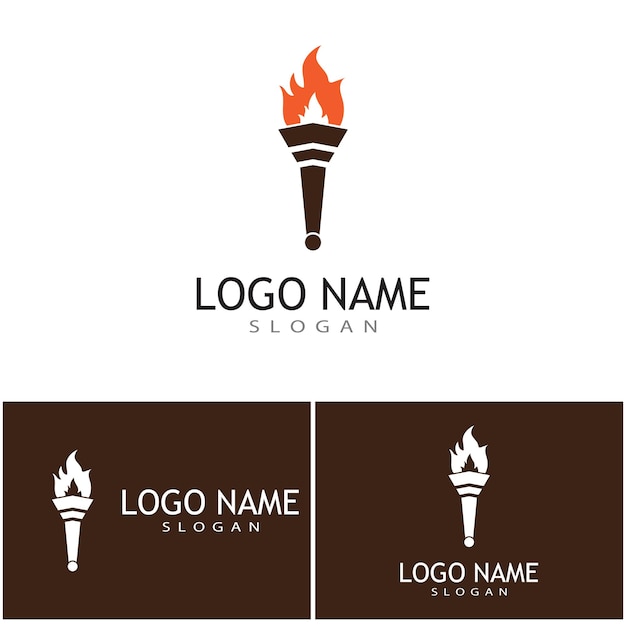 Fackel mit Flamme-Logo-Vektor-Illustration-design