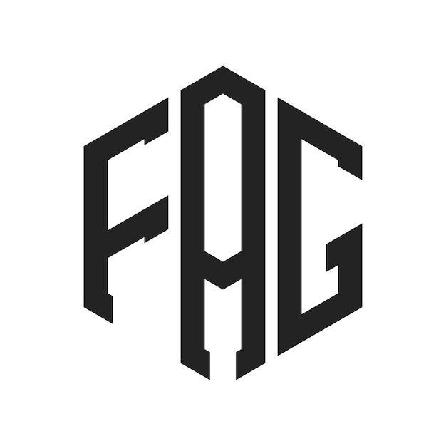 FAG-Logo-Design Anfangsbuchstaben FAG-Monogramm-Logo in sechseckiger Form