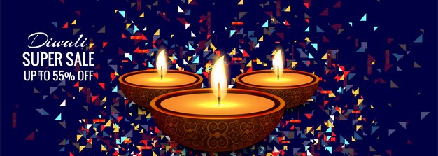 Fahnen-designvektor des diwali-superverkaufs bunter