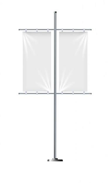 Fahnenflaggenschablonen, Satz Vektorwerbungsflaggen.