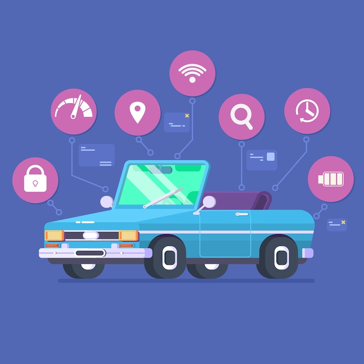 Vektor fahrerlose technologie für autos