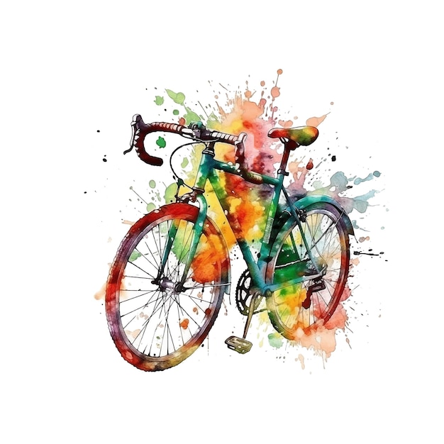 Fahrrad Aquarellfarbe