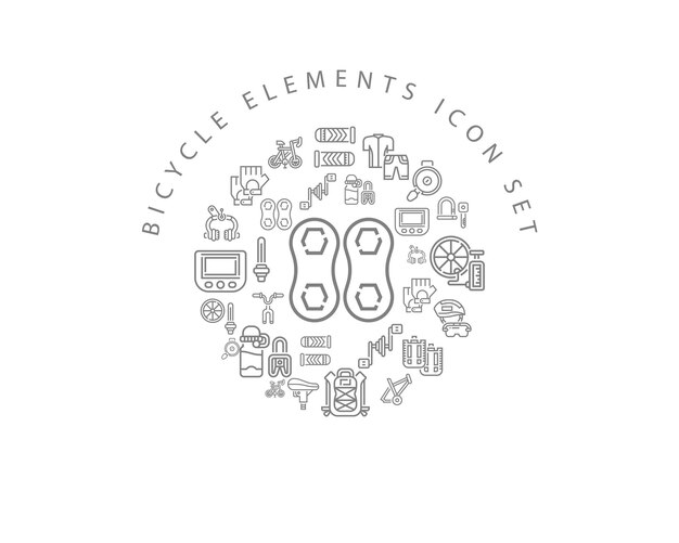 Fahrrad-Elemente-Icon-Set-Design