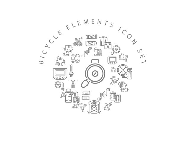 Fahrrad-Elemente-Icon-Set-Design