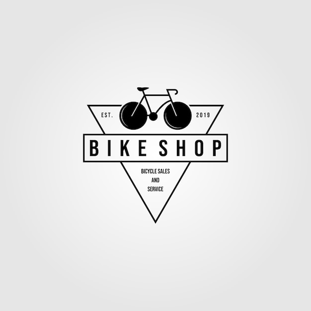Vektor fahrrad fahrrad shop logo dreieck minimalistische vintage icon design illustration