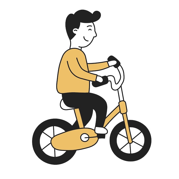 Vektor fahrrad handgezeichnetes kind und familie doodle-symbol