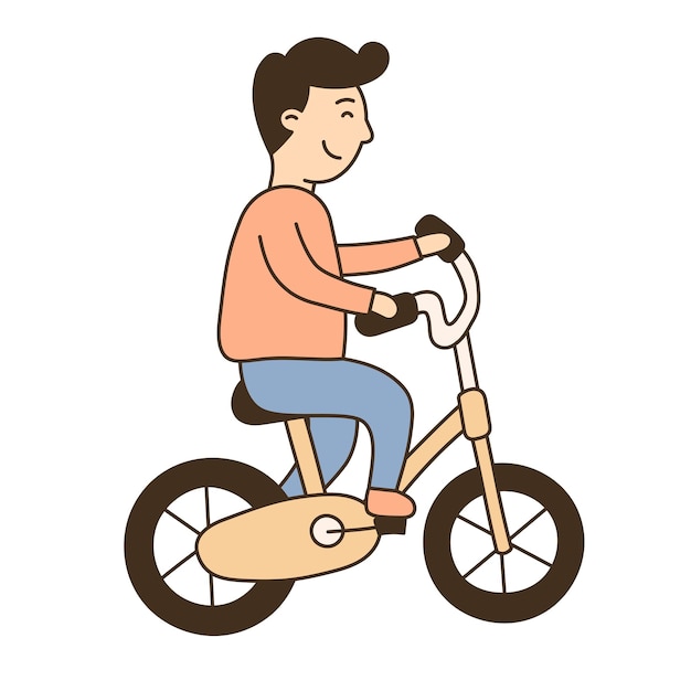 Fahrrad handgezeichnetes Kind und Familie Doodle-Symbol