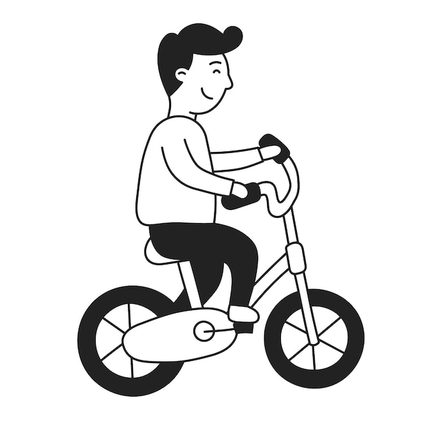 Fahrrad handgezeichnetes Kind und Familie Doodle-Symbol