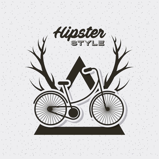 Vektor fahrrad hipster stil isoliert symbol