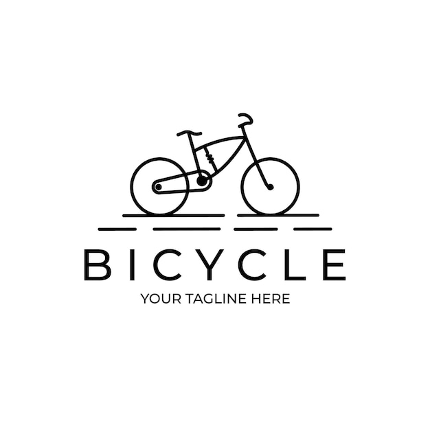 Fahrrad-logo-linie kunstvektor minimalistisches illustrationsdesign