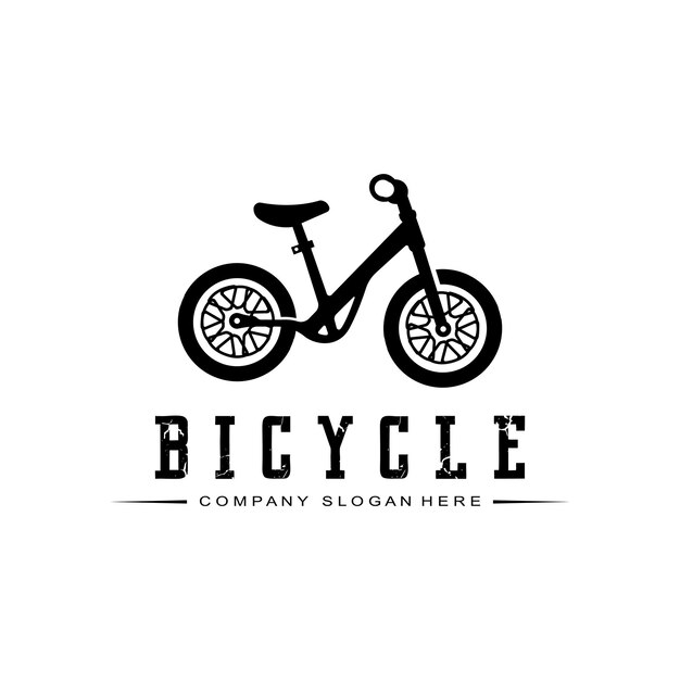 Fahrrad-logo-symbol vektorfahrzeug für sportrennen, lässige downhill-retro-vorlage
