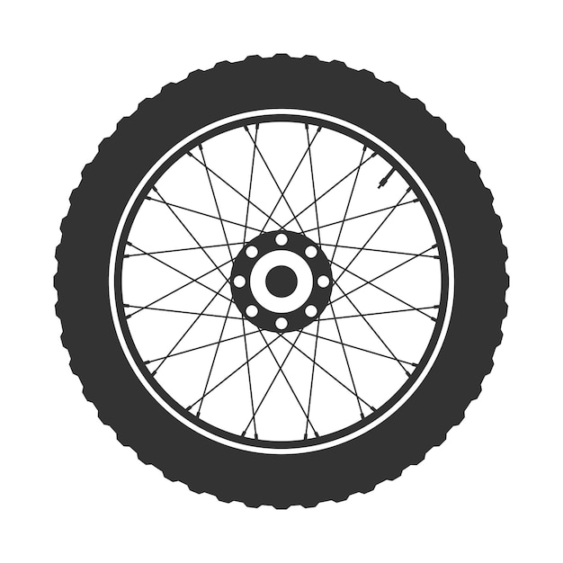 Vektor fahrrad-mtb-rad-symbolvektor fahrrad-gummi-bergreifen mit ventil fitness-bikemotor-bergrad