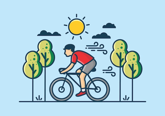 Fahrradfahren flache illustration