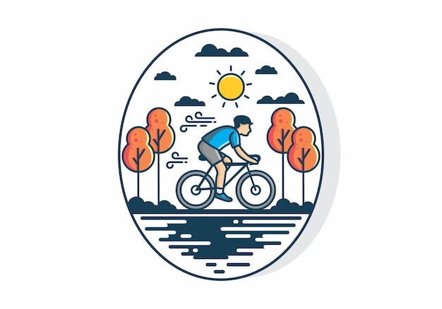 Fahrradfahren flache illustration