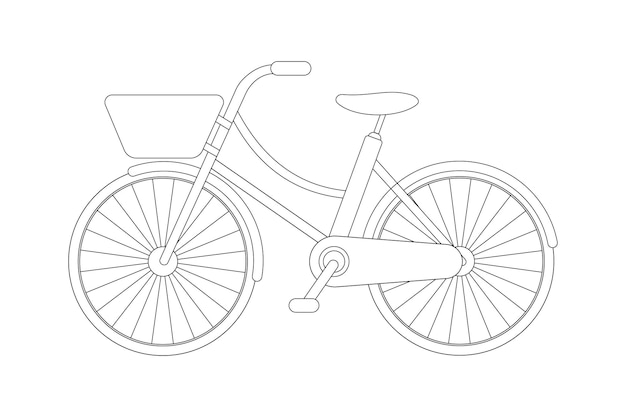 Fahrradskizze und vorlage. bearbeitbarer strich. vektor-illustration.