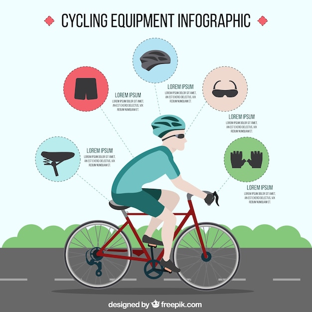 Fahrräder und ausstattung infografik
