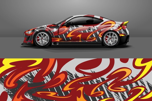 Fahrzeug Vinyl Wrap Design mit sportlichem abstrakten Hintergrund