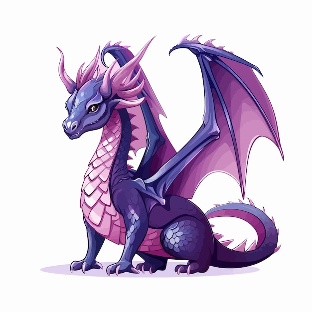 Vektor fairy_purple_dragon_as_winged_and_horned